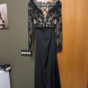 Black Lace 2 Piece Prom Dress